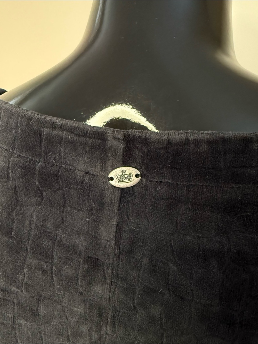 Juicy Couture Long Sleeve Black Velour Mini Dress Y2K Size M - Picture 3 of 7